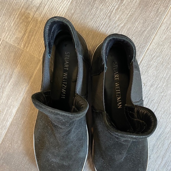 Stuart Weitzman black high top laceless sneakers - Picture 3 of 6